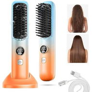 Detailed information about the product Cordless Hair Straightener Brush, Portable Mini Hair Straightening Comb for Travel, Negative Ion Hot Comb Hair Straightener for Women, Gradient Orange