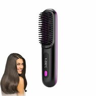 Detailed information about the product Cordless Hair Straightener Brush with 3 Setting LED Temperature Display Electric Negative Ions Ceramic Hot Comb 360 Anti-Scald Color Black