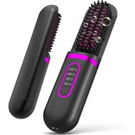 Detailed information about the product Cordless Hair Straightener for Women, USB Rechargeable Electric Hot Straightener Comb, Portable Mini Heated Hair Straightening for Travel, Black