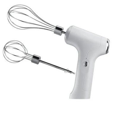 Cordless Hand Mixer, Handheld Electric Whisk with 3 Speed Modes, Hand Held Egg Beater with 2 Detachable Stir Whisks,White