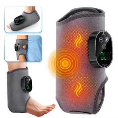 Cordless Heating Vibration Foot Ankle Massager Rechargeable Dual Motor Hot Compress Ankle Calf Arm Wrap Massage Belt
