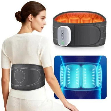 Cordless Heating Waist Belt Airbag Decompression Lumbar Waist Support Belt Portable Lumbar Massager 3 Airbag Modes 4 Heat Levels Heated Lower Back Massager