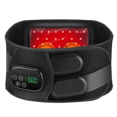 Cordless Infrared Red Light Vibration Massage Wrist Wrap Pad Brace with 660nm and 850nm Back Massager Heating Waist Massage Belt