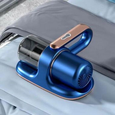 Cordless Mattress Vacuum Cleaner with UV Light, Ultrasonic Technology and HEPA Filter for Deep Cleaning Beds, Mattresses, and Sofas, Blue