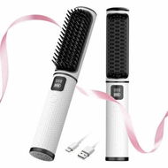 Detailed information about the product Cordless Portable Hair Straightener Brush-Negative Ion Fast Heating Hair Styling Hot Comb,Quick Heat & Travel Size Rechargeable Comb(1Pack-White)