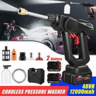 Detailed information about the product Cordless Pressure Washer 48V Electric High Power Cleaner Water Spray Gun Car Detailing Driveway Outdoor Watering Nozzle Portable 12000mah 2 Battery