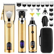 Detailed information about the product Cordless Professional Hair Clippers for Men, Complete Grooming Kit with Beard Trimmers, Nose Hair Trimmer(Gold)