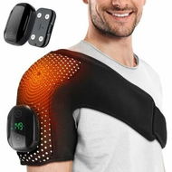 Detailed information about the product Cordless Shoulder Heating Pad Heated Massager Brace Detachable Controller Electric 6 Heating 3 Vibration,Black