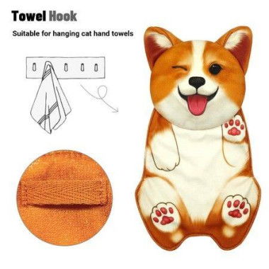 Corgi Hand Towels For Bathroom Kitchen Cute Dog Decor Decorative Hanging Towels Absorbent Soft Face Towels Housewarming Dog Mom Gifts For Women Dog Lover