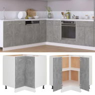 Detailed information about the product Corner Bottom Cabinet Concrete Grey 75.5x75.5x80.5 Cm Engineered Wood.