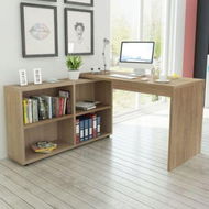 Detailed information about the product Corner Desk 4 Shelves Oak