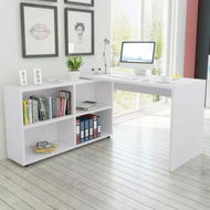 Detailed information about the product Corner Desk 4 Shelves White