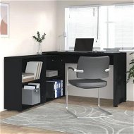 Detailed information about the product Corner Desk Black Engineered Wood