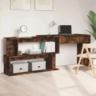 Detailed information about the product Corner Desk Smoked Oak 200x50x76 cm Engineered Wood