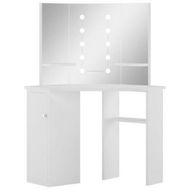 Detailed information about the product Corner Dressing Table Make-up Table With LED Light White