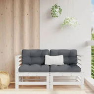 Detailed information about the product Corner Sofas with Cushions 2 pcs White Solid Wood Pine