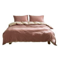 Detailed information about the product Cosy Club Quilt Cover Set Cotton Duvet Double Red Beige