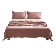 Detailed information about the product Cosy Club Sheet Set Cotton Sheets Single Red Beige