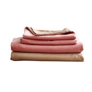 Detailed information about the product Cosy Club Washed Cotton Sheet Set Pink Brown Single