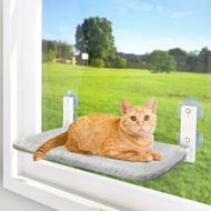 Detailed information about the product Cozy Window Haven Cordless Cat Perch Hammock with Reversible Cover and Sturdy Suction Cups(Grey,Medium)