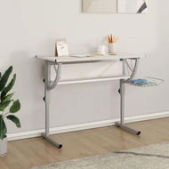 Detailed information about the product Craft Desk White and Grey 110x53x(58-87) cm Engineered Wood and Steel