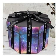 Detailed information about the product Creative Explosion Box 8 Faces Explosion Surprise Box DIY Handmade Photo Album Scrapbook Photo Photo Printing Included - Romantic Sky