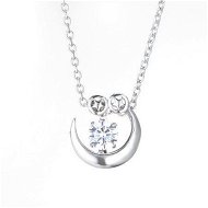 Detailed information about the product Crescent Moon Star Sterling Silver Dangle Stone Pendant & Chain