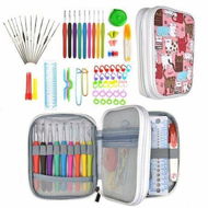 Detailed information about the product Crochet Hooks Set with Case, 72PCS Full Set Knitting Needle Weave Yarn Kit Ergonomic Handle Weaving Accessories for Beginners Experienced Crocheters Pink