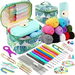 Crochet Kit for Beginners Easy Crochet Kit with Yarn Bag for Effortless Storage and Instructions,Waterproof Crochet Kit with Split Yarn Compartments. Available at Crazy Sales for $29.99