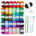 Crochet Yarn Kit for Beginners 1440 Yards 32 Colors Acrylic Yarn Skeins,2 Crochet Hooks,2 Weaving Needles,4 Stitch Markers,1 Bag for Crocheting Knitting. Available at Crazy Sales for $29.99