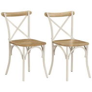 Detailed information about the product Cross Chairs 2 Pcs Solid Mango Wood 51x52x84 Cm White