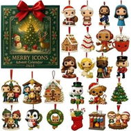Detailed information about the product Cross Molten Advent Calendar 24DAYS Christmas TREE Collectable Advent Calendar Blind Box 2D Flat Acrylic Ornament Countdown Christmas Gift