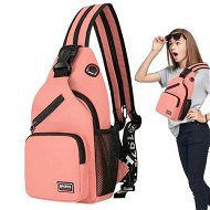 Detailed information about the product Crossbody Sling Backpacks Sling Bag for Men Women Hiking Daypack with Earphone Hole Travel Daypack Color Pink