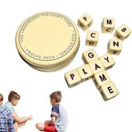 Detailed information about the product Crossword Solitaire Dice Game 2025 Wooden Letter Tiles Twelve Camping Party Family Fun Puzzle Entertainment