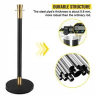 Detailed information about the product Crowd Control Stanchion Stanchion Set 6 Pieces Set w/ Black Velvet Rope