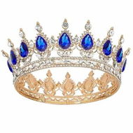 Detailed information about the product Crown for Women,Queen Crown Tiara for Princess Party,Gold Blue