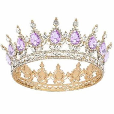 Crown for Women,Queen Crown Tiara for Princess Party,Gold Purple
