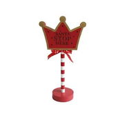 Detailed information about the product Crown LED Christmas Santa Stop Pole Sign Tabletop Decor Indoor Outdoor Home Office Party Christmas Street Sign Housewarming Gift