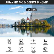 Detailed information about the product Crystal-Clear 48MP UHD 5K Video Camera Camcorder with IR Night Vision,16X Digital Zoom Touch Screen,External Microphone,Lens Hood,Stabilizer,Remote,2 Batteries,Perfect for Vlogging with Built-in Wifi