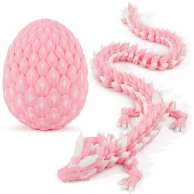 Crystal Dragon 3D Printed Dragon with Matching Egg Articulated Multicolor Dragon Toy Display Collectible for Fantasy Lovers