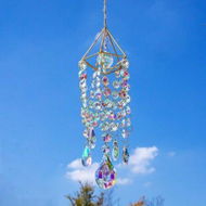 Detailed information about the product Crystal Suncatchers Hanging Wind Chime Style Garden Suncatcher Rainbow Maker Handmade Gold Plated Suncatcher