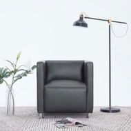 Detailed information about the product Cube Armchair Grey Faux Leather