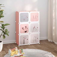 Detailed information about the product Cube Storage Cabinet For Kids With 6 Cubes Pink PP