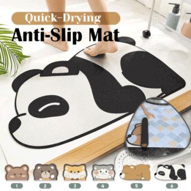 Cute Panda Quick Drying Anti-Slip Mat Super Absorbent Bath Mat Nappa Skin Floor Mats Toilet Carpet Home Decor 40*60cm.