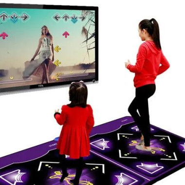 Dance Mat Electronic Double Floor Kids 105 Songs 60 Games USB Connector Interactive Play Fitness Dancing Challenge Toy