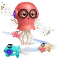 Detailed information about the product Dancing Jellyfish Toy, Crawling Jellyfish Tummy Time Toy, Magic Dancing Music Crawling Toys for Boys Girls Birthday Gifts (Pink)