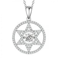 Detailed information about the product Dancing Star Stone Circle Necklace 925 Sterling Silver Pendant Chain