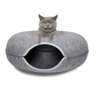 Detailed information about the product Dark Grey Cat Tunnel Bed Felt Pet Puppy Nest Cave House Toy Washable Detachable