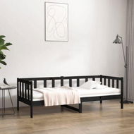 Detailed information about the product Day Bed Black 92x187 Cm Single Bed Size Solid Wood Pine