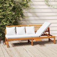 Detailed information about the product Day Bed With Cream Cushion 200x60x75 Cm Solid Wood Acacia